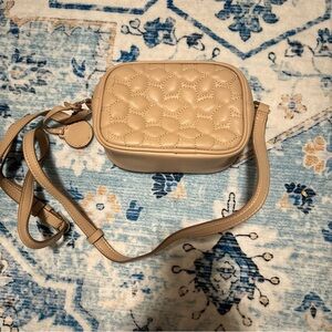 Elegant Beige Quilted Crossbody Bag